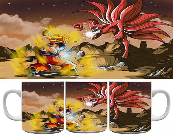 Caneca goku vs naruto nove caldas