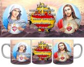 Caneca coração de Jesus e Maria