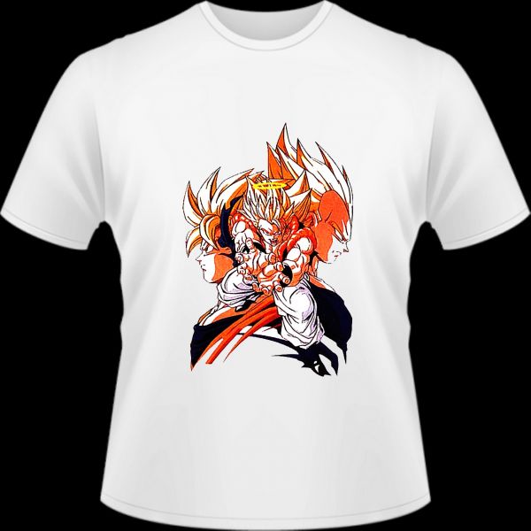 Camisa branca Gogeta-DBZ